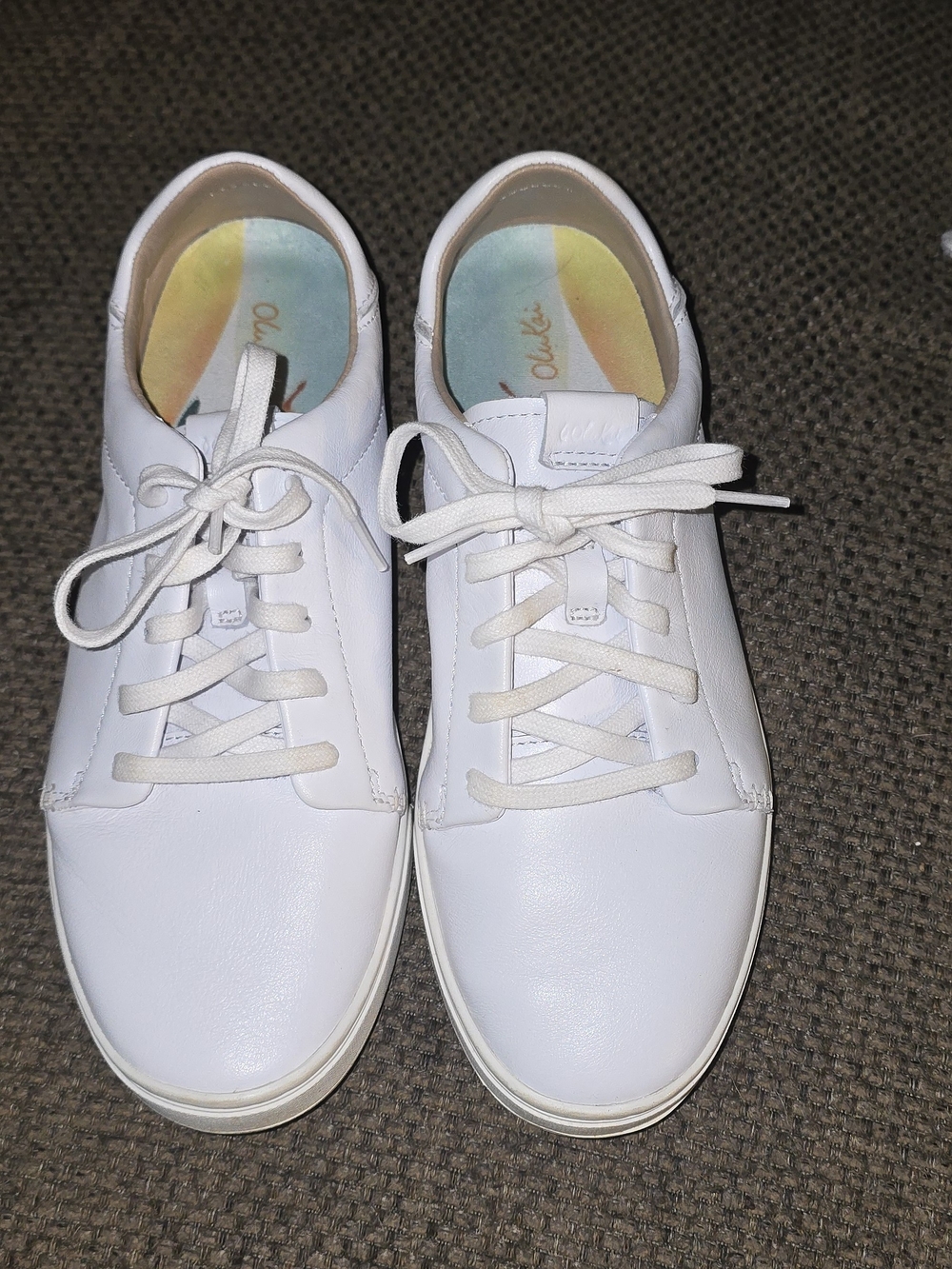 Women’s Olukai White Leather Casual Sneakers